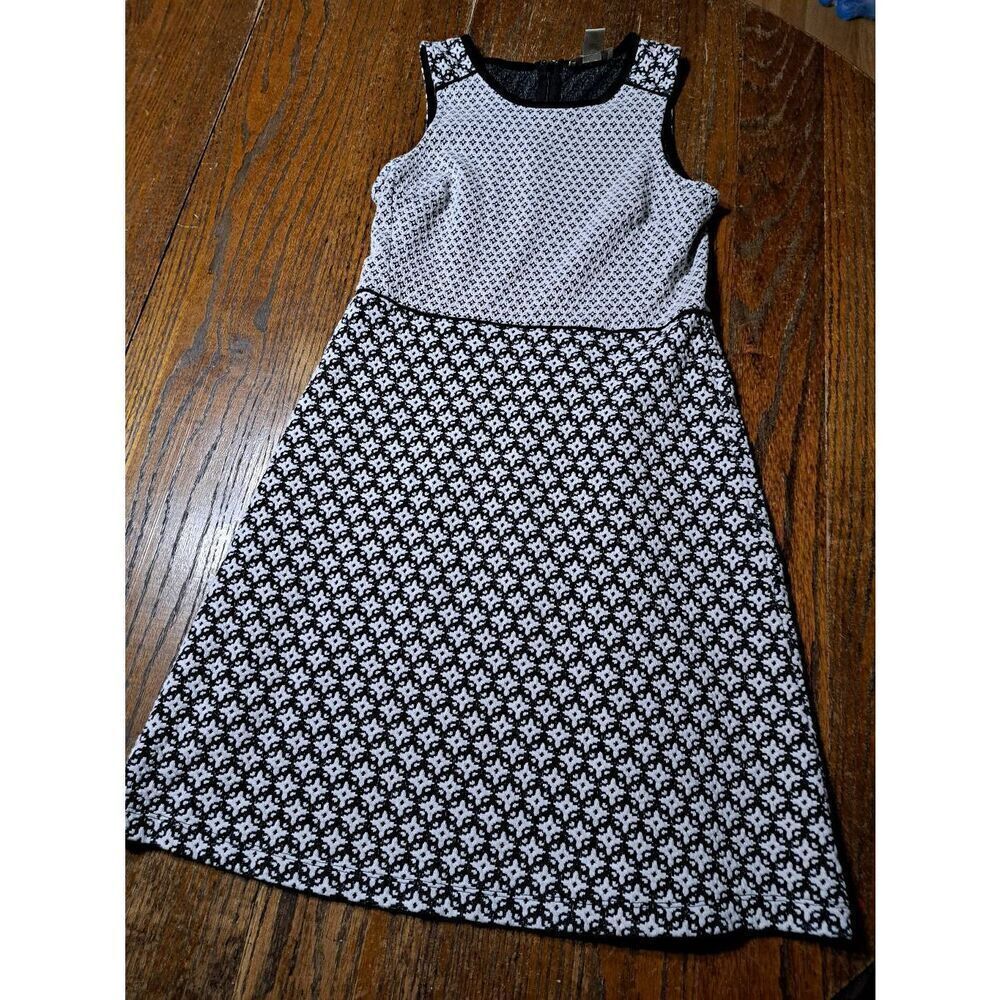 0P LOFT Outlet Black White Sleeveless Tank Strap Knit Summer Dress Sundress